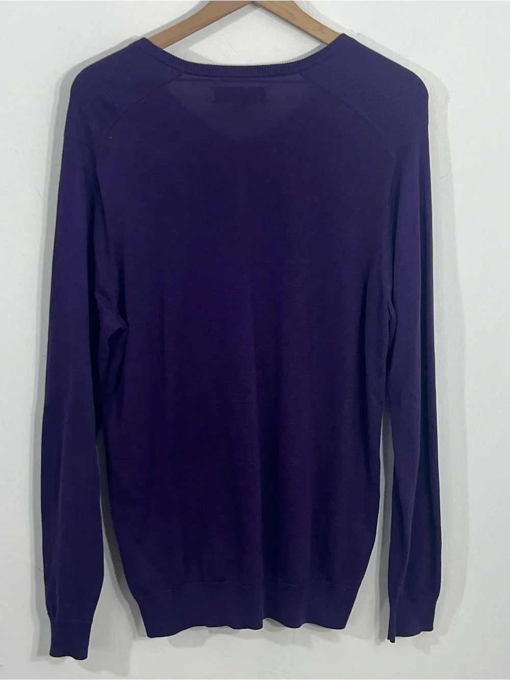 Fairlane & Sons Purple V Neck Pullover Long Sleeve Knit Men's Sweater Size M